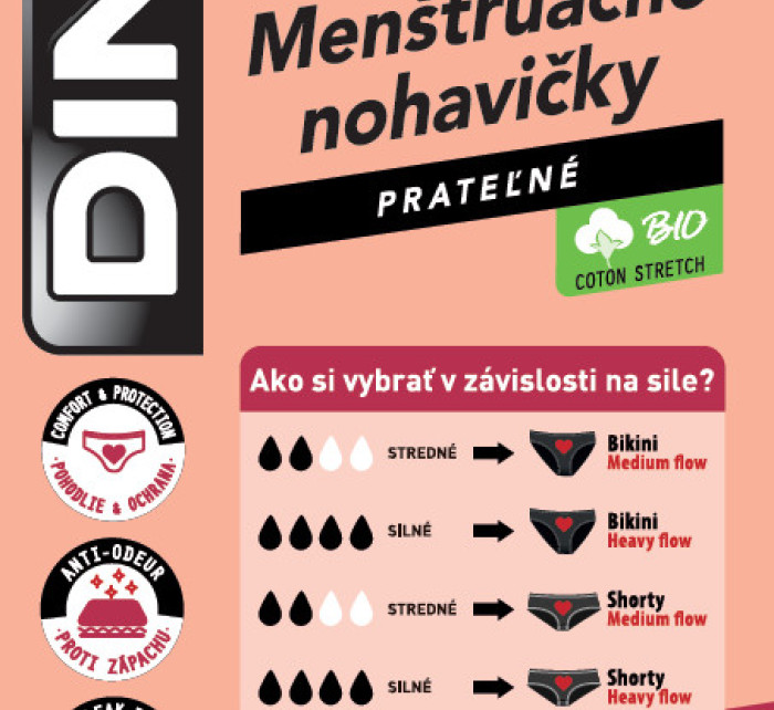 Menstruační noční kalhotky s krajkou DIM MENSTRUAL LACE SLIP - DIM - černá