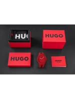 HUGO Lit For Him Red 1530346 + BOX Pánské hodinky