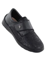 Kožené elastické polobotky na suchý zip černé model 22015181 - Unisoft