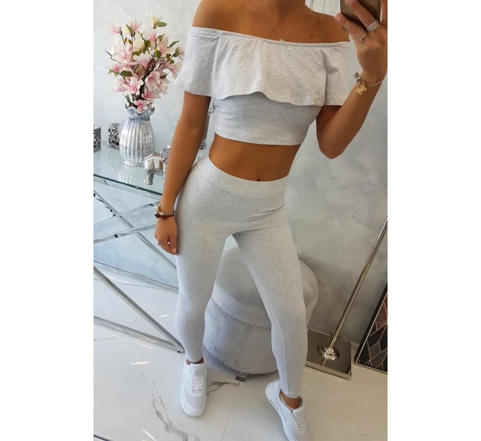 Sada s volánky světle šedá