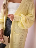 Svetr dlouhý kardigan žlutý