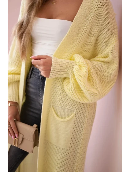 Svetr dlouhý kardigan žlutý