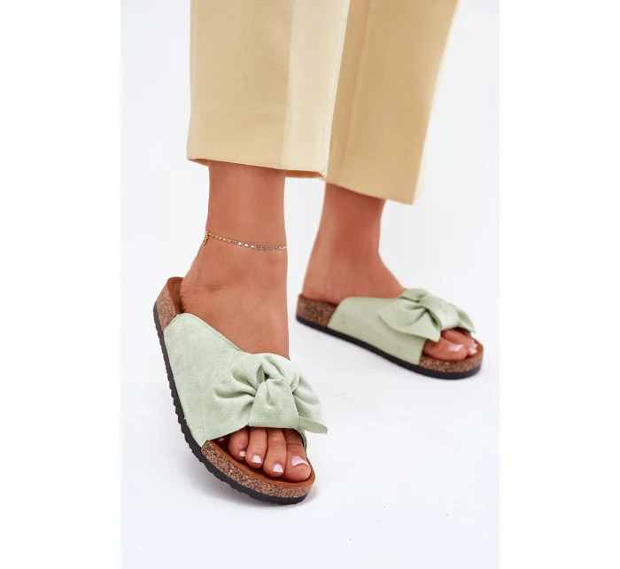 Dámské Sandály Na Podešvi S Mašlí Mátové model 21701504 - Boto Dámské Sandály Na Podešvi S Mašlí Mátové model 21701504 - Boto