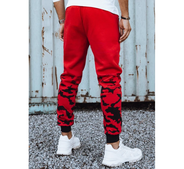 Pánské tepláky s potiskem červené FashionStreet UX4452