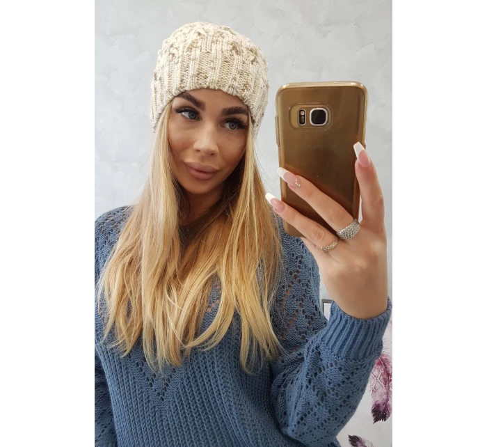 Fleecová čepice Roksana K209 ecru