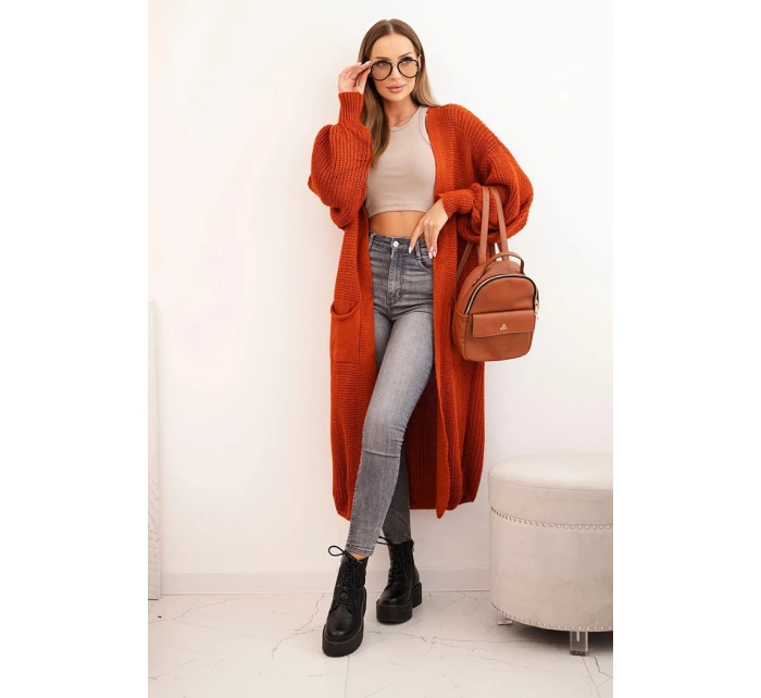 Dlouhý kardigan svetr model 21345049 - K-Fashion