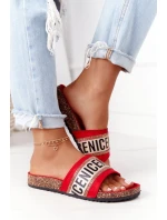 Nazouváky Na Korkové Podrážce Se Zirkony červené Be Nice Nazouváky Na Korkové Podrážce Se Zirkony červené Be Nice