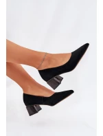Semišové Hladké Lodičky S  Černé model 21686675 - VINCEZA