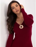 Sukienka PM SK model 21365508 bordowy - FPrice Sukienka PM SK model 21365508 bordowy - FPrice