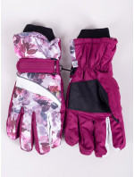 Dámské zimní lyžařské rukavice Yoclub REN-0250K-A150 Maroon