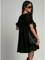 Černé oversize šaty s krátkým rukávem