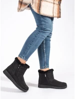 Výborné sněhule černé dámské bez podpatku Výborné sněhule černé dámské bez podpatku