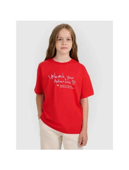 Dívčí tričko s potiskem 4F 4FJRAW25TTSHF3188-62S