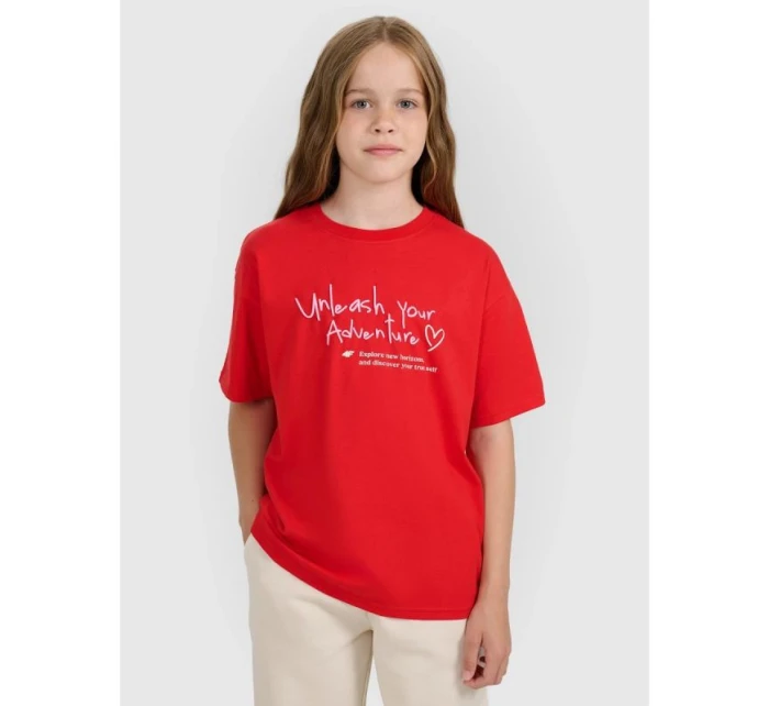 Dívčí tričko s potiskem 4F 4FJRAW25TTSHF3188-62S