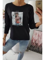 Halenka s potiskem Originální černá