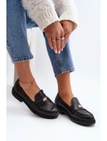 Zazoo 20165 Dámské kožené mokasíny černé