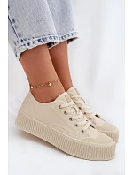 Dámské tenisky na platformě Big Star TT274271 Béžové