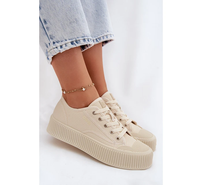 Dámské tenisky na platformě Big Star TT274271 Béžové