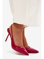 Lakované lodičky sandály z umělé kůže fuchsiové model 22122743 - Boto