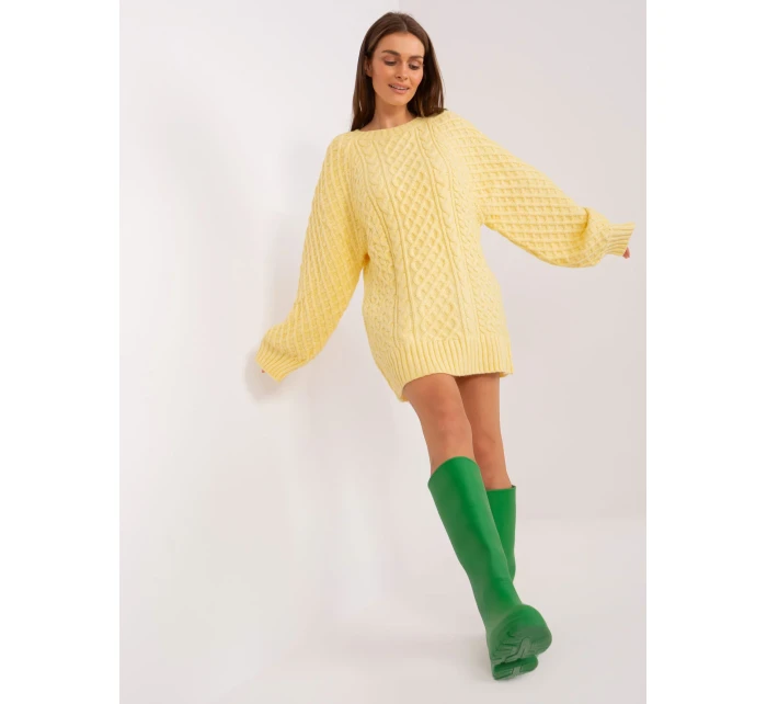 Sweter AT SW  jasny żółty model 18884750 - FPrice