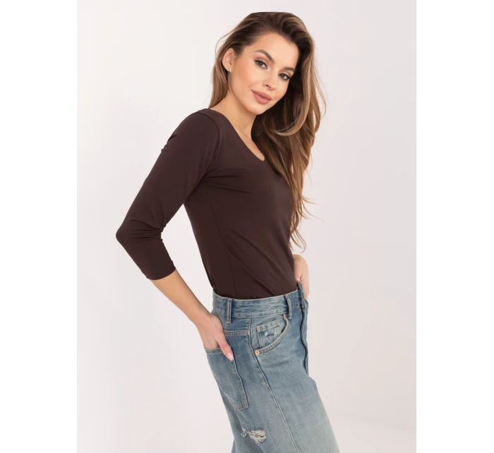 Bluzka RV BZ model 22020748 ciemny brązowy - FPrice Bluzka RV BZ model 22020748 ciemny brązowy - FPrice