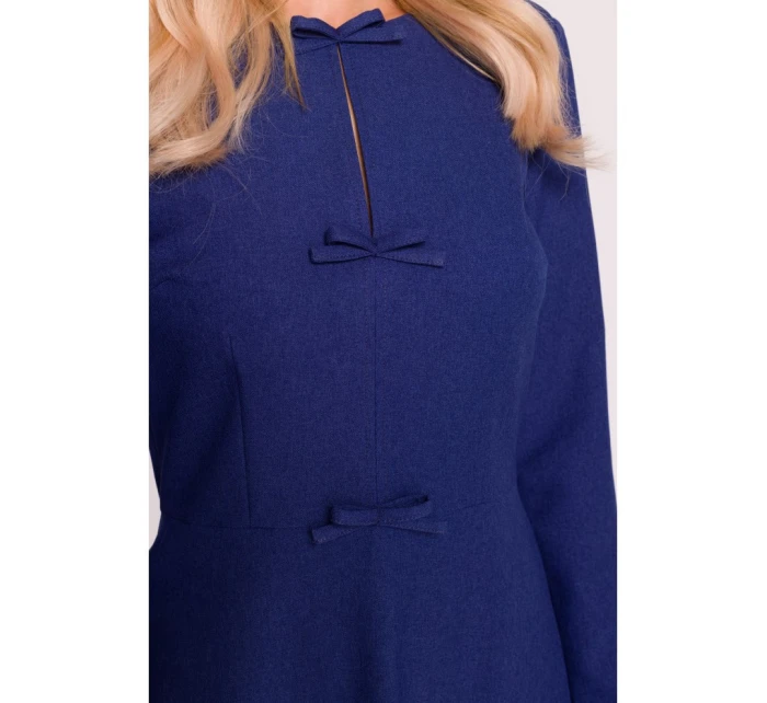 model 21319069 Šaty s mašlí modré - STYLOVE model 21319069 Šaty s mašlí modré - STYLOVE