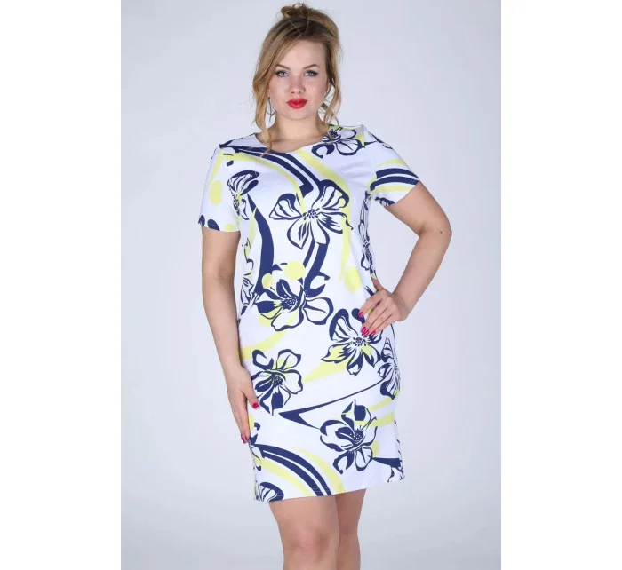 Dámské šaty i pro s květinovým vzorem Žlutá model 15042447 - EFECT Dámské šaty i pro s květinovým vzorem Žlutá model 15042447 - EFECT