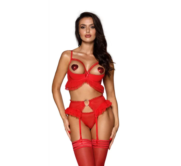 Dámské tanga V-9978 Červená - Axami