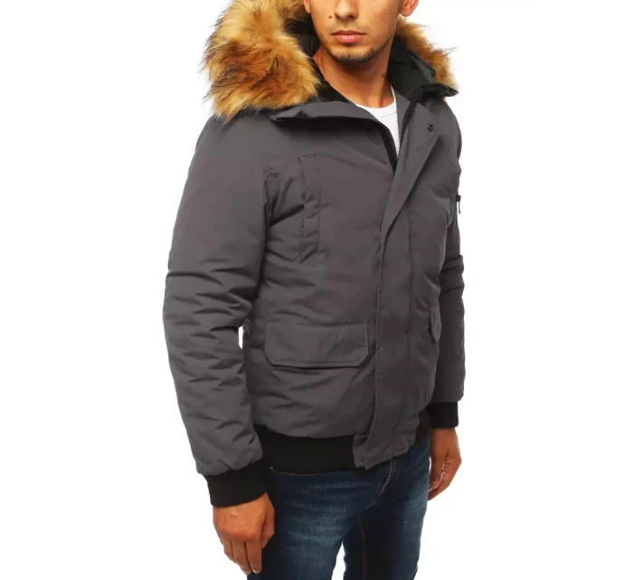FashionStreet tmavě šedá pánská zimní bunda TX3942