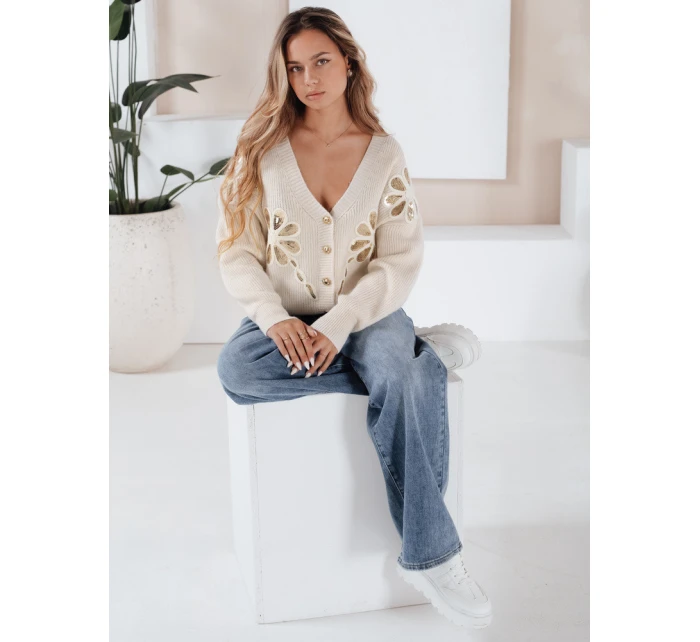 Dámský svetr ecru Dstreet model 21990966 - FashionStreet