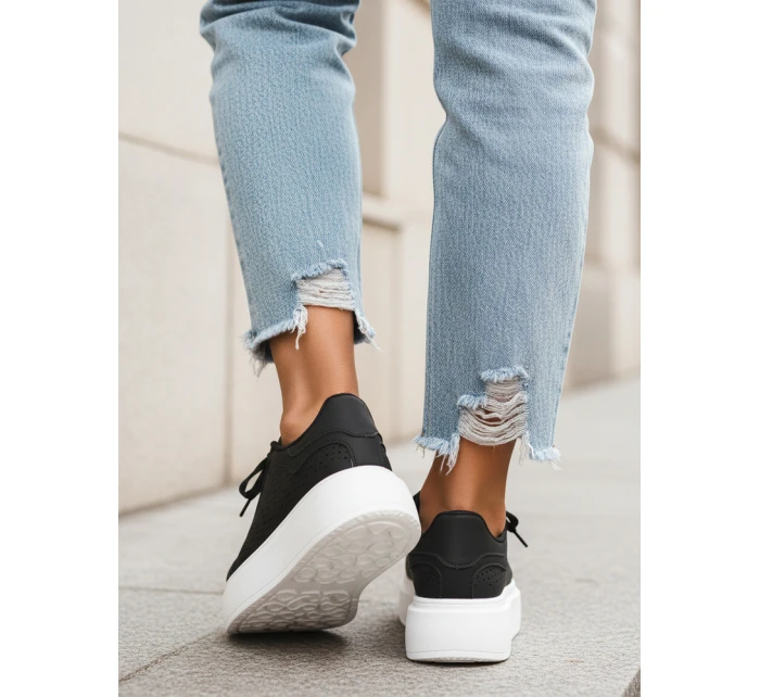 Dámské černé tenisky FashionStreet ZY1371 Dámské černé tenisky FashionStreet ZY1371