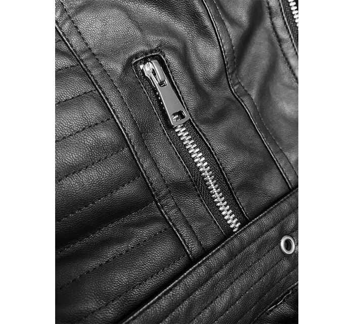 Černá dámská bunda ramoneska s kapucí model 21247243 - J.STYLE