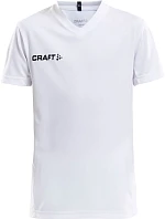 Craft Teamwear Squad Go Jersey Solid Jr Dětské sportovní tričko s výstřihem do V 82.5582 white