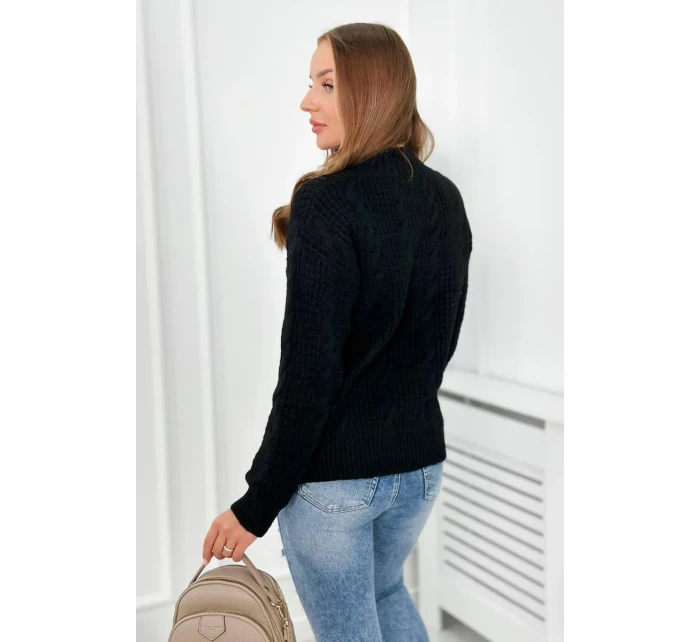 Svetr model 18966176 přes hlavu černý - K-Fashion Svetr model 18966176 přes hlavu černý - K-Fashion