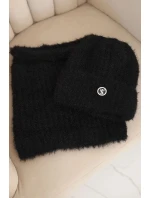 Dámská souprava čepice a šály zimní s ozdobným černá model 21461114 - K-Fashion