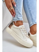 Zateplené dámské tenisky na platformě Big Star model 21675189 béžové - Big Star Shoes