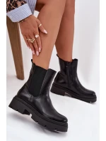 Zateplené kotníkové boty na zip Černé model 21708977 - Boto