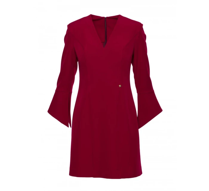 M876 Šaty s širokými manžetami - bordó M876 Šaty s širokými manžetami - bordó