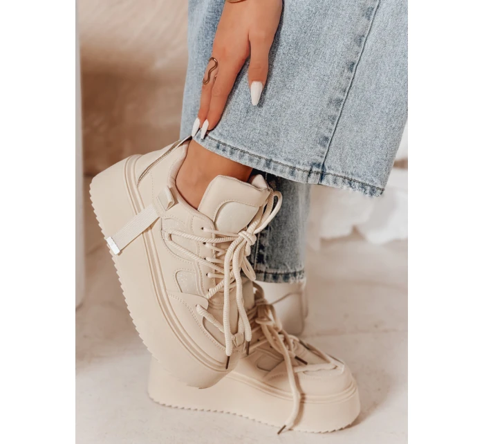 Dámské tenisky na vysoké platformě UPSOLE beige FashionStreet ZY0845 Dámské tenisky na vysoké platformě UPSOLE beige FashionStreet ZY0845