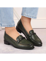 Potocki W WOL204C zelené boty na nízkém podpatku