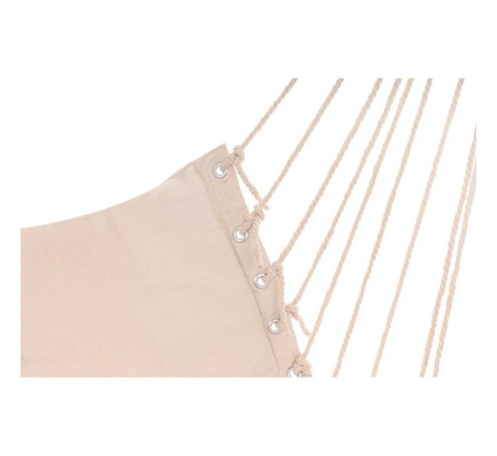 BRAZILSKÁ ZÁVĚSNÁ SEDAČKA HAMAK 100x50 cm PŘÍRODNÍ S VSTŘÍCNÝM PUSHEM BÍLÁ