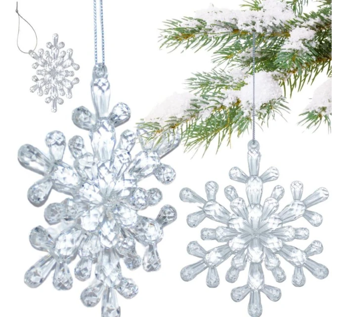 Závěsná dekorace sněhové vločky 12x12 CM MODEL 4 Závěsná dekorace sněhové vločky 12x12 CM MODEL 4
