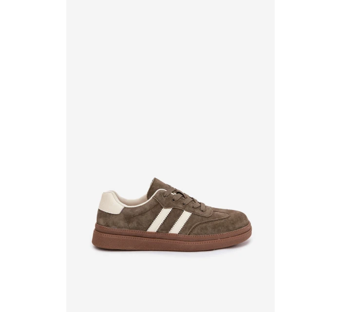 Dámské semišové tenisky na platformě tmavě zelené model 21708088 - EVENTO