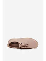 Kožené dámské polobotky model 22149769 Béžové - Artiker