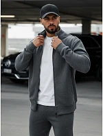 Pánská mikina na zip s kapucí antracitová BX4111 - Hi-Tec