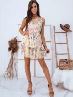 MADI ecru květinové šaty FashionStreet EY1616 MADI ecru květinové šaty FashionStreet EY1616