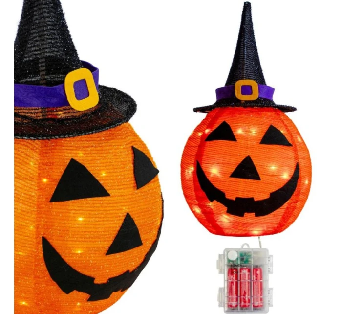DEKORATIVNÍ DÝNĚ S KLOBOUKEM 68CM HALLOWEEN 30LED