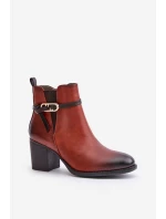 Dámské boty na podpatku s a páskem hnědé model 21674038 - Boto Dámské boty na podpatku s a páskem hnědé model 21674038 - Boto