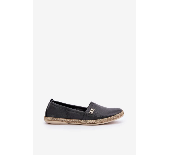 Elegantní Kožené Espadrilky Dámské model 21684110 Černé - Zazoo