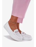 Dámské Kožené Mokasíny Bílé model 21696947 - EVENTO Dámské Kožené Mokasíny Bílé model 21696947 - EVENTO